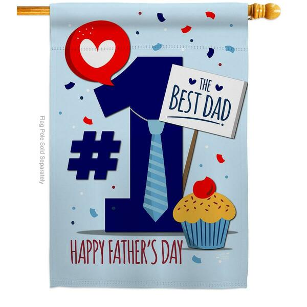 Angeleno Heritage Number 1 Dad Family Father Day 28 x 40 in. Double-Sided Vertical House Flags for  Banner Garden AN579227
